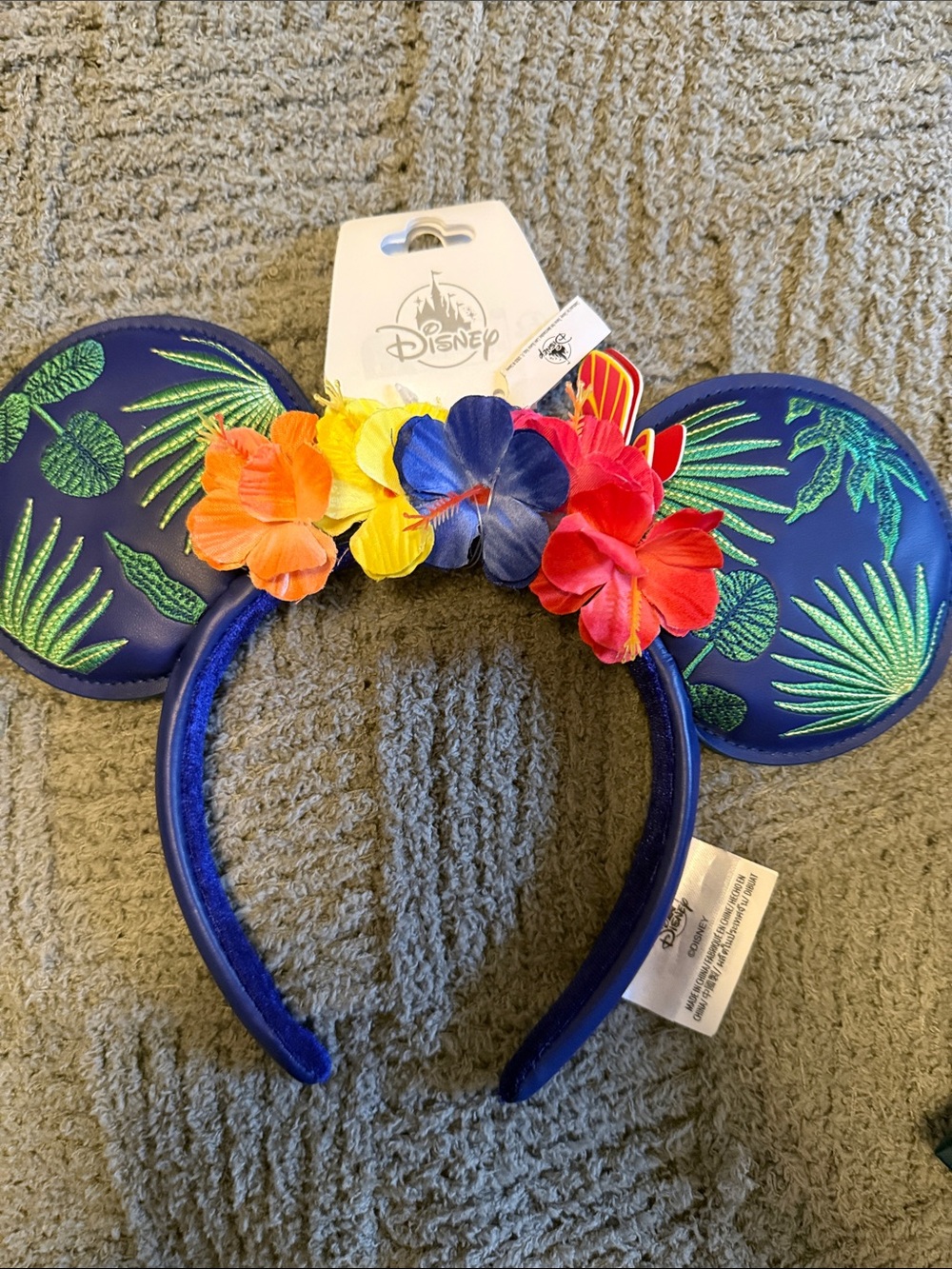 Disney Blue Tropical Hibiscus Minnie Ears Headband- Mirabel